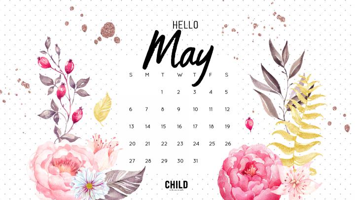 Free May 2018 Calendar Wallpaper
