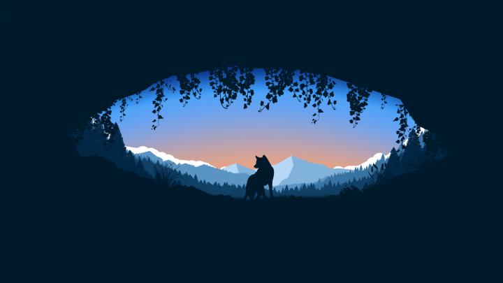 Wolf Cave Minimalist 4k, HD Artist, 4k Wallpapers, Images, Backgrounds 