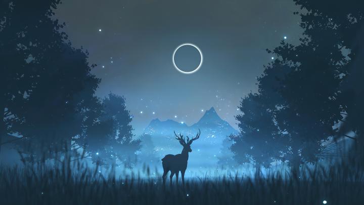 Reindeer Minimalism Art 4k, HD Artist, 4k Wallpapers, Images 