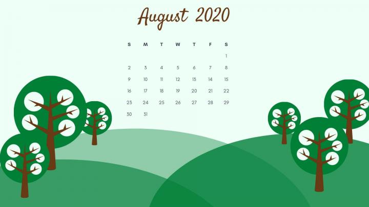 August 2020 Cute Desktop Wallpaper | Calendar wallpaper, August 