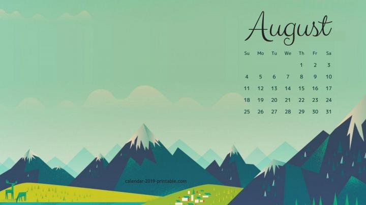 August 2019 Calendar Wallpapers