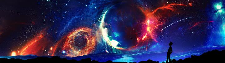 universe, Space, Digital Art, Dual Monitors, Multiple Display 