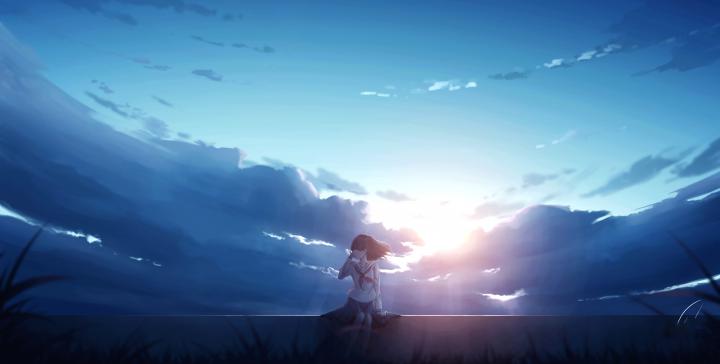 Anime Girl Alone Sitting 4k Anime Girl Alone Sitting 4k wallpapers