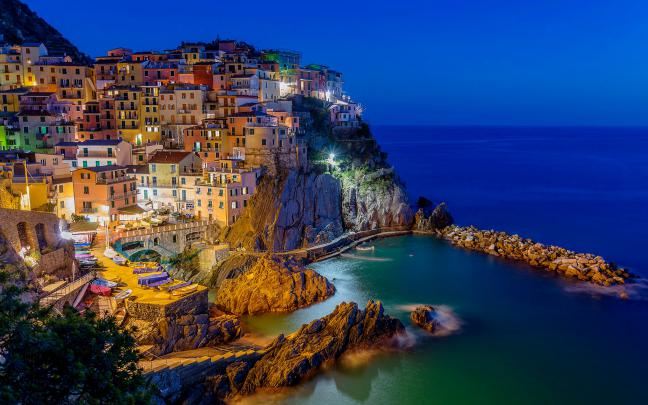 Village Of Manarola In National Park Of Cinque Terre Italy Desktop 