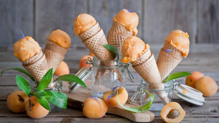 Wallpaper ice cream, apricot, delicious, 4k, Food #15365
