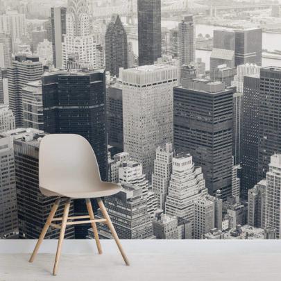 City Of Skyscrapers Wallpaper Mural | New york wallpaper, Wall murals 