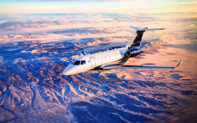Download wallpapers Embraer Legacy 450, 4k, private jet, passenger 