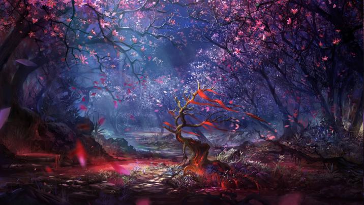 digital Art, Forest, Trees, Colorful, Fantasy Art, Artwork, Landscape 