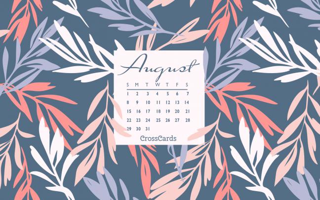 August 2021 - Floral Desktop Calendar- Free August Wallpaper