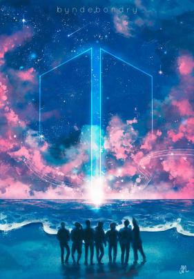 Purple BTS Ocean Aesthetic Wallpapers