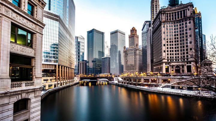 city, Chicago, Long Exposure, Skyscraper, River Wallpapers HD \/ Desktop 