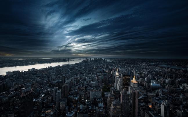 city, Cityscape, Skyscraper, Overcast, River, Sunset, Landscape 