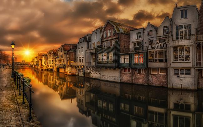 Sunset In Gorinchem Steenenhoek Canal Netherlands Landscape Photography 