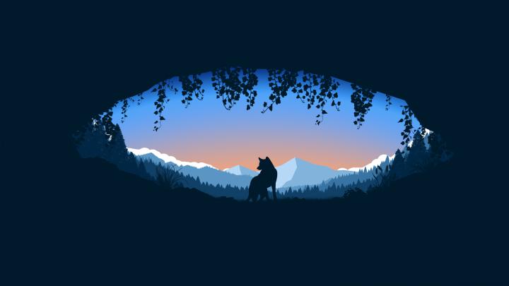 Wolf Cave Minimalist 4k, HD Artist, 4k Wallpapers, Images, Backgrounds 