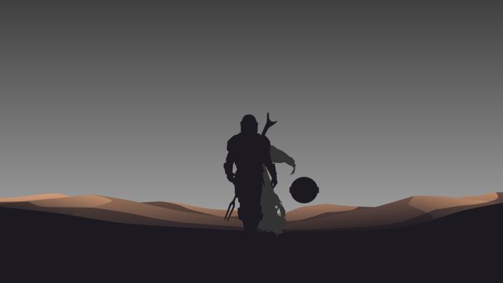 The Mandalorian minimalist wallpaper 4k