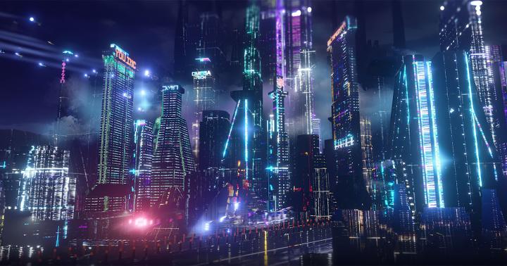 Animated Neon City Wallpaper 4K : Anime Futuristic City Neon Wallpapers 