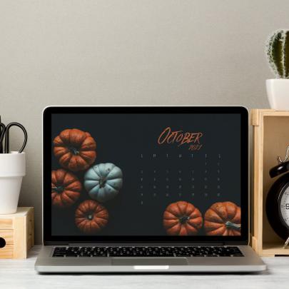 October 2021 Calendar Desktop Wallpaper Digital Download | Etsy