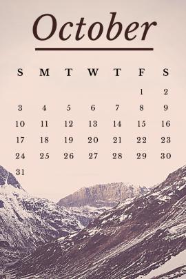 Free Download October 2021 Calendar Desktop Wallpaper