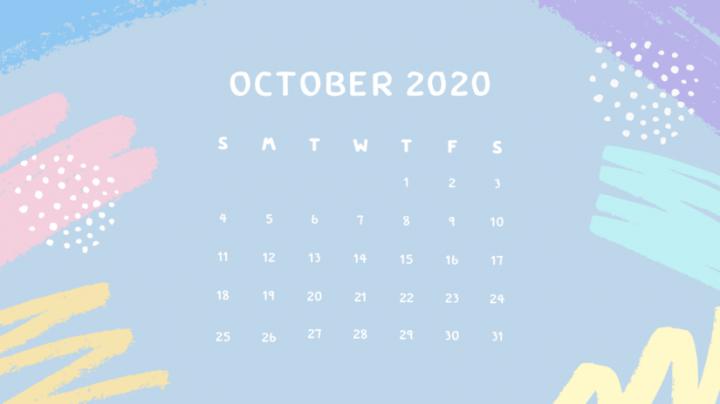 50 Free Printable October 2020 Calendars with Holidays - Onedesblog 