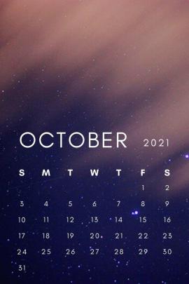 Free Download October 2021 Calendar Desktop Wallpaper