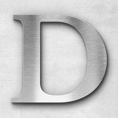 Metal Letter D Uppercase - Serif Series