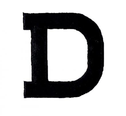 Alphabet Letter - D - Color Black - 2\u0026quot; Block Style - Iron On 