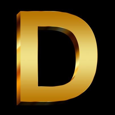 Golden D letter free image