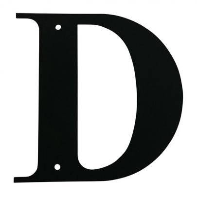 Letter D, 6 Inch, Wrought Iron, Metal
