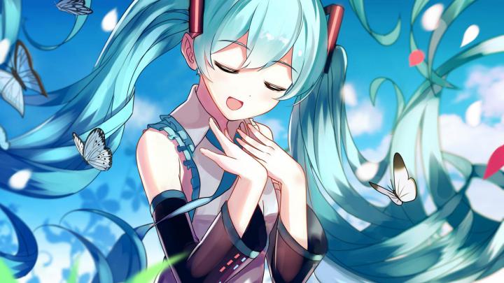 Desktop wallpaper cute, beautiful, hatsune miku, long hair, hd image 