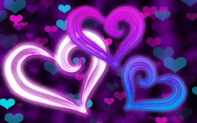 Purple Hearts Wallpaper \u00b7\u2460 