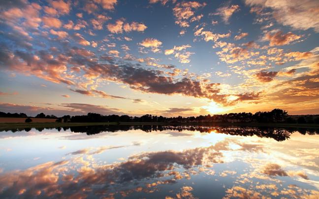High quality desktop wallpaper of sunset, wallpaper of river, nature 