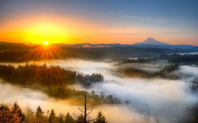 High quality desktop wallpaper of sunset, image of fog, sky | ImageBank.biz