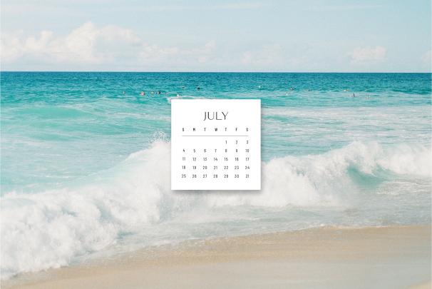 July Calendar Wallpaper - sonrisastudio.com