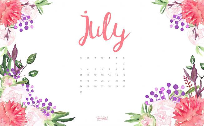 Desktop Wallpapers Calendar July 2016