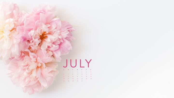 Happy July! Desktop Calendar + IPhone Wallpaper \u2013 Ashlee Proffitt