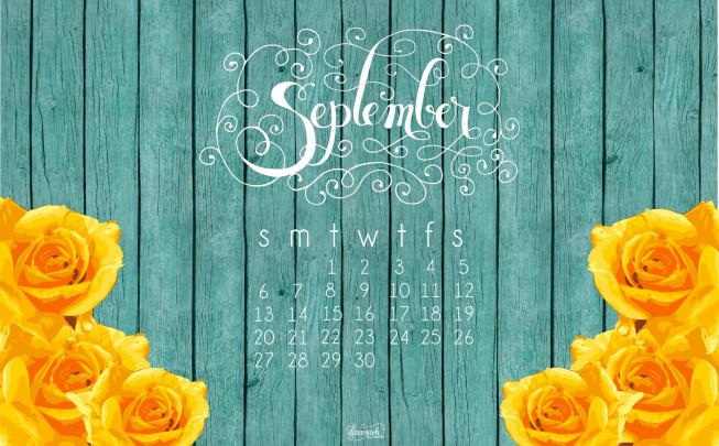 September Calendar Print + Desktop Wallpaper | Dawn Nicole Designs\u00ae