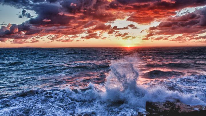 nature, Sea, Water, Waves, HDR, Sunset, Clouds Wallpapers HD \/ Desktop 