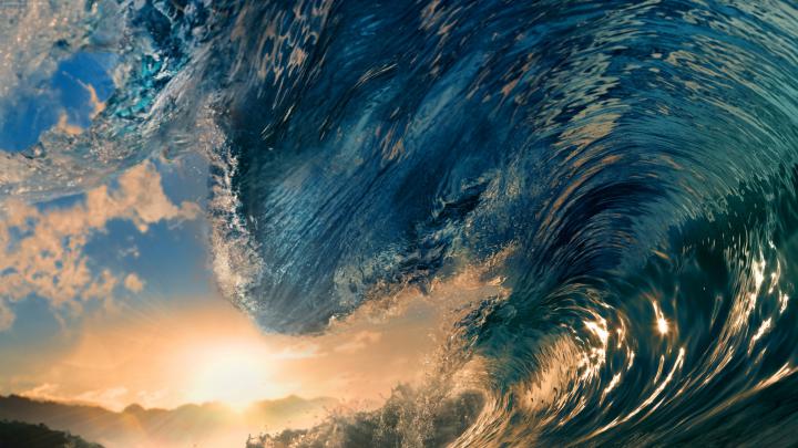 water, Waves, Nature, Blue, Sea, Sunset, Sunlight Wallpapers HD 