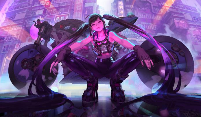 Cyberpunk Girl Bike 4k Artwork, HD Artist, 4k Wallpapers, Images 