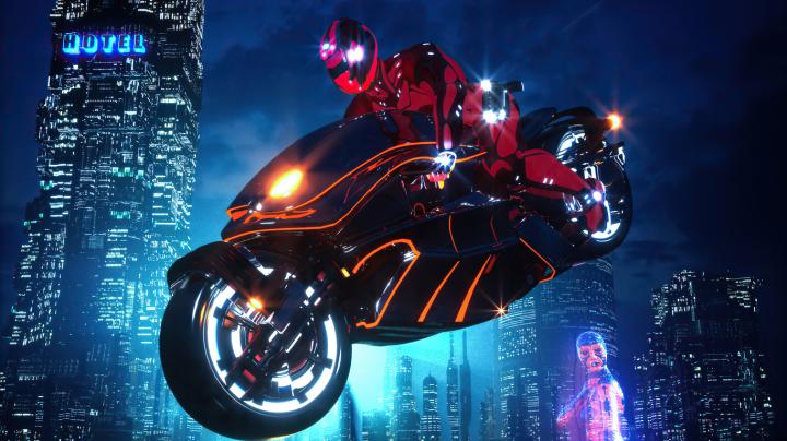 1366x768 Scifi Cyberpunk Bike 4k 1366x768 Resolution HD 4k Wallpapers 