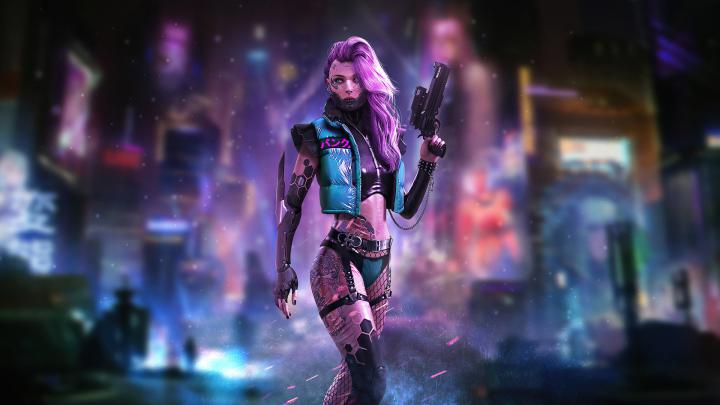 1920x1080 Cyberpunk Tatto Girl With Guns 4k Laptop Full HD 1080P HD 4k 