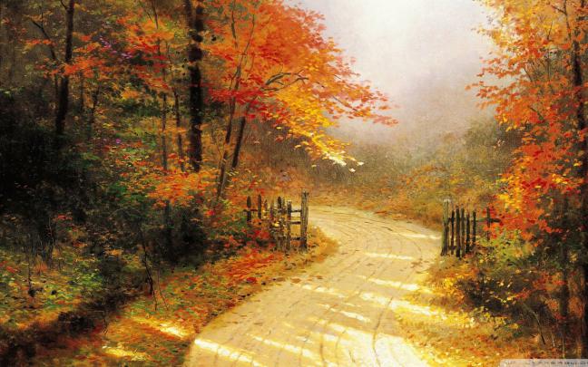 Free download Thomas Kinkade Wallpaper 1920x1080 Autumn Lane By Thomas 