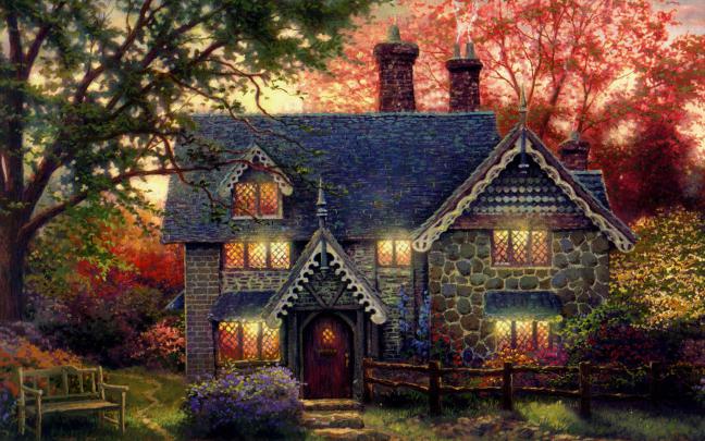 Thomas Kinkade Fall Wallpaper 1920x1080 -