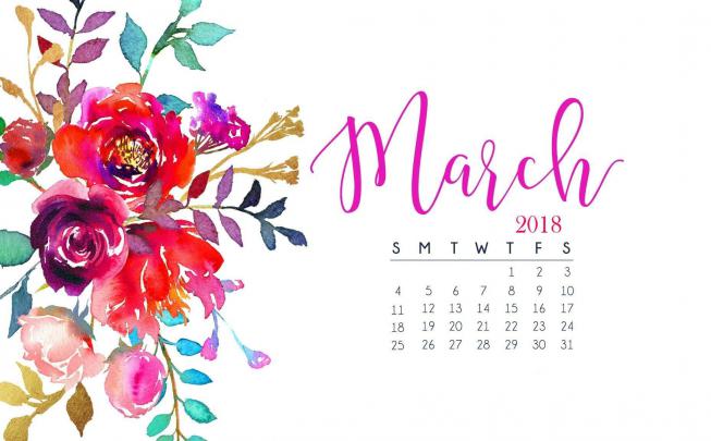 March 2018 Calendar Wallpapers