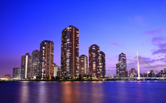 japan, Tokyo, Capital, Metropolis, Skyscrapers, Night, Bridge, Lights 