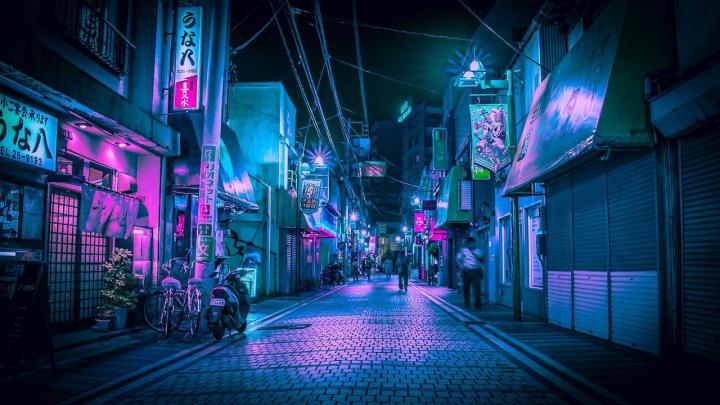 Purple Neon Lights Tokyo Desktop Wallpapers