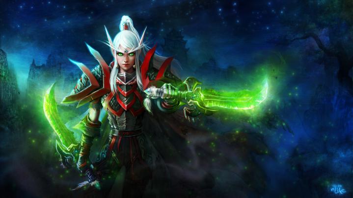 Cool desktop wallpaper of art, picture of Blood Elf Rogue, World of 