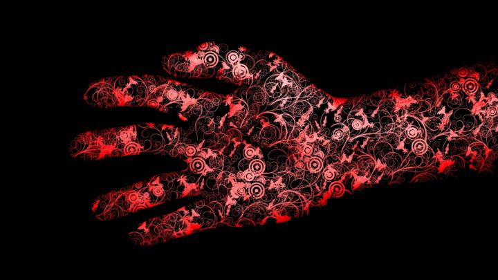 Free download Download Wallpaper 1920x1080 red black hand flowers Full 
