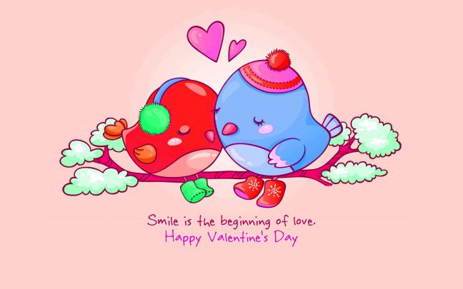 Free download Love Valentine Day Greetings With Cute Love Birds 