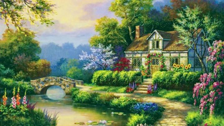 Spring Patio HD desktop wallpaper : Widescreen : High Definition 